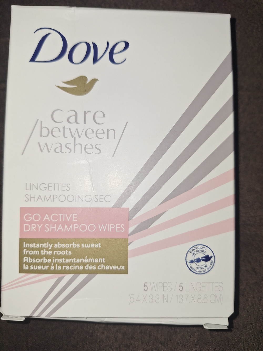 Dove Go Active Dry Shampoo Wipes - White & Pink